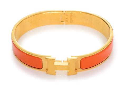 hermes orange and sterling bangle|vintage hermes bangle.